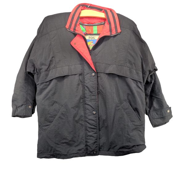 Glacial London Fog Men's Winter Snow Jacket Black Medium Button Front - Picture 1 of 14